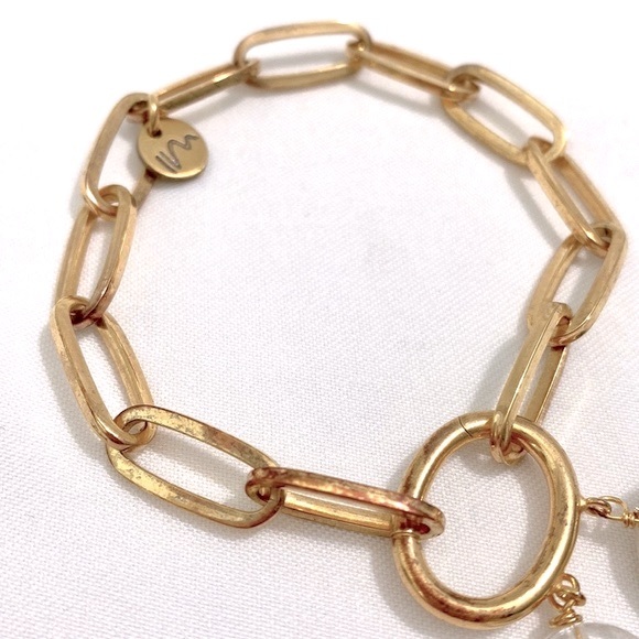 MAISON IREM 18K Vermeil Freshwater Cultured Pearl Chunky Smiley Bracelet - Picture 9 of 17